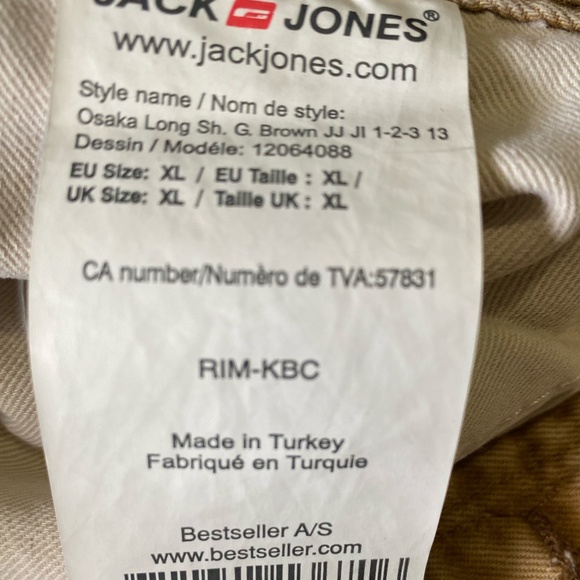 Jack & Jones Mens Osaka Long Brown Denim Durable Core-Workwear Shorts- Sz- 36 - Picture 10 of 16